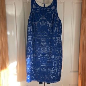 Katherine Kelly Elegant Blue Lace Dress. Size 14